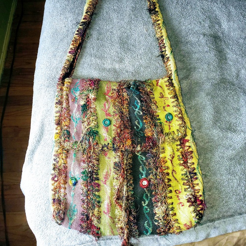 Colorful knitted - Shoulder Bag- Hand made